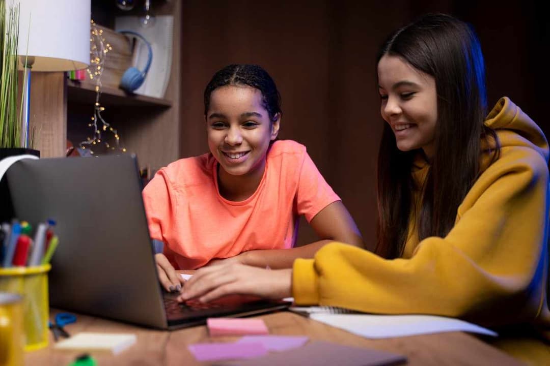 Student engaged in online math tutoring session