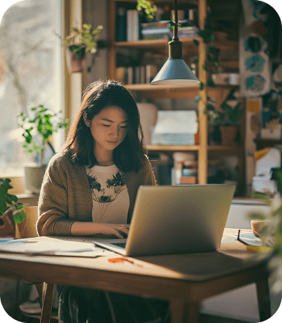 Student studying